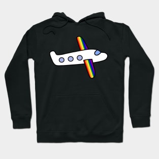 Gay Rainbow LGBTQ Airplane Travel Hoodie